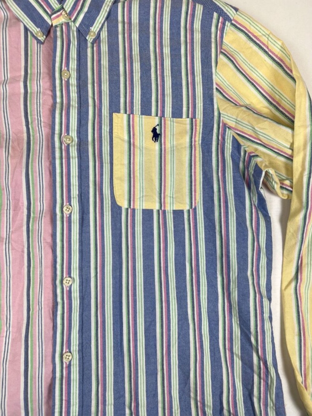 Polo Ralph Lauren Men L Classic Fit Multi Color Striped Fun Shirt Oxford Cotton - Picture 4 of 10